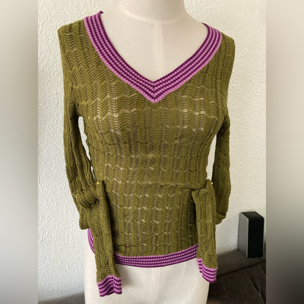Missoni for Target special collection lightweight crochet/knit v-neck longsleeve